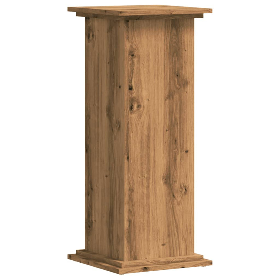 Plantenstandaard Bewerkt Hout Artisanaal Kleur 33 x 33 x 80 cm Eiken