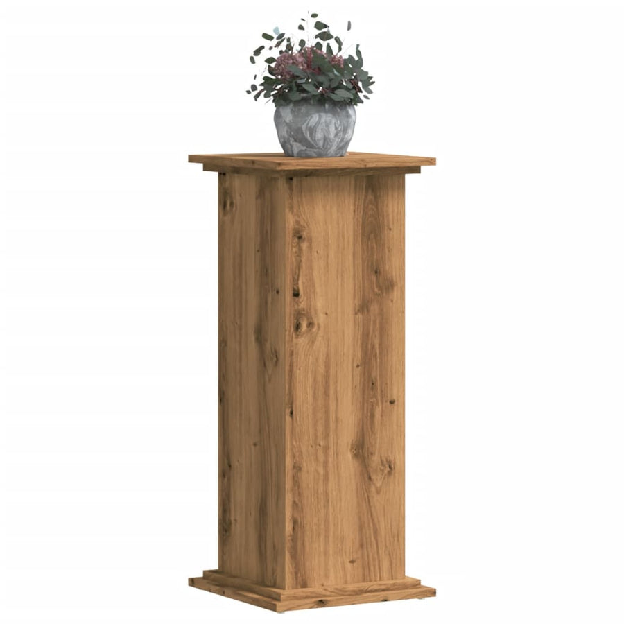 Plantenstandaard Bewerkt Hout Artisanaal Kleur 33 x 33 x 80 cm Eiken