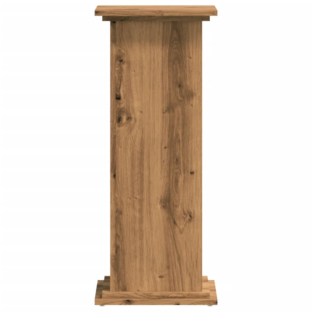 Plantenstandaard Bewerkt Hout Artisanaal Kleur 33 x 33 x 80 cm Eiken