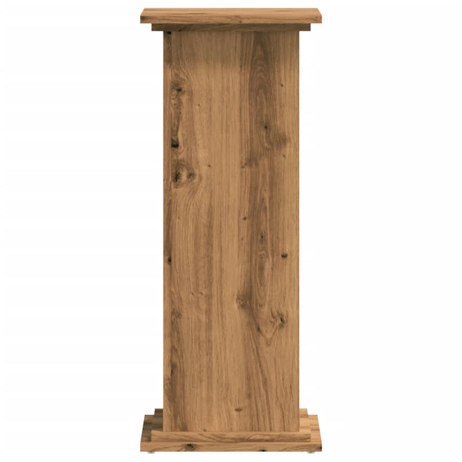 Plantenstandaard Bewerkt Hout Artisanaal Kleur 33 x 33 x 80 cm Eiken