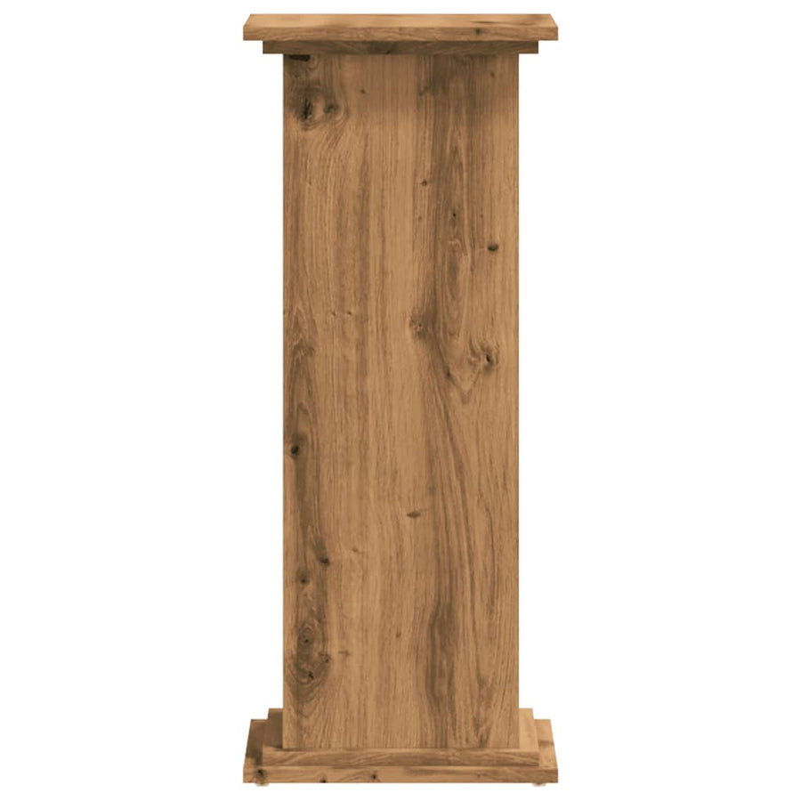 Plantenstandaard Bewerkt Hout Artisanaal Kleur 33 x 33 x 80 cm Eiken