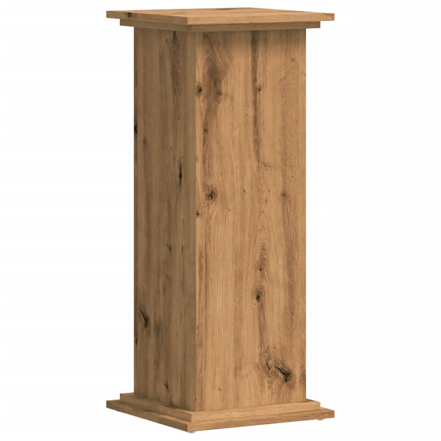 Plantenstandaard Bewerkt Hout Artisanaal Kleur 33 x 33 x 80 cm Eiken
