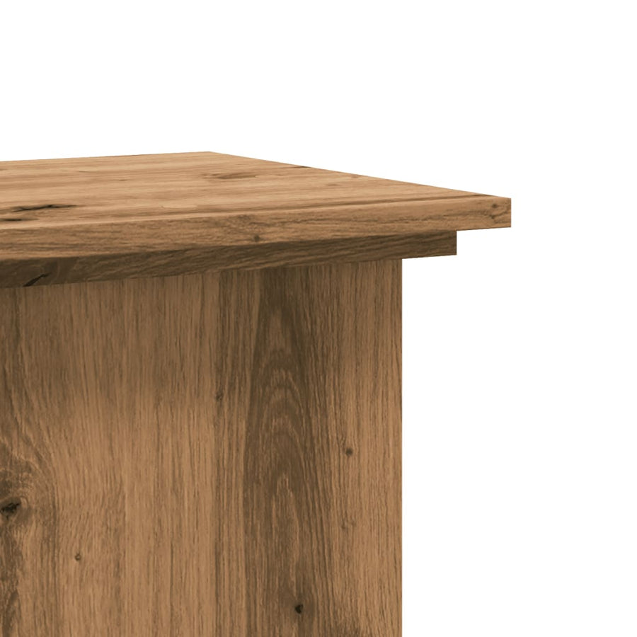 Plantenstandaard Bewerkt Hout Artisanaal Kleur 33 x 33 x 80 cm Eiken