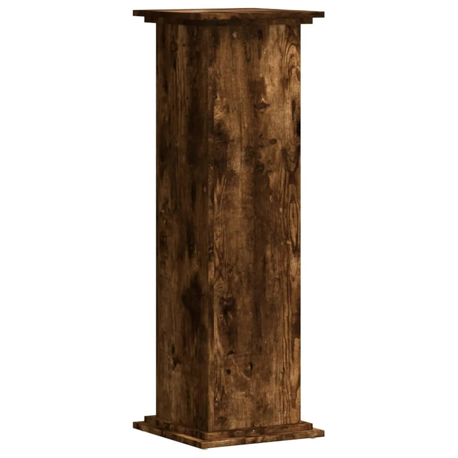Plantenstandaard 33x33x100 cm bewerkt hout gerookt eikenkleurig