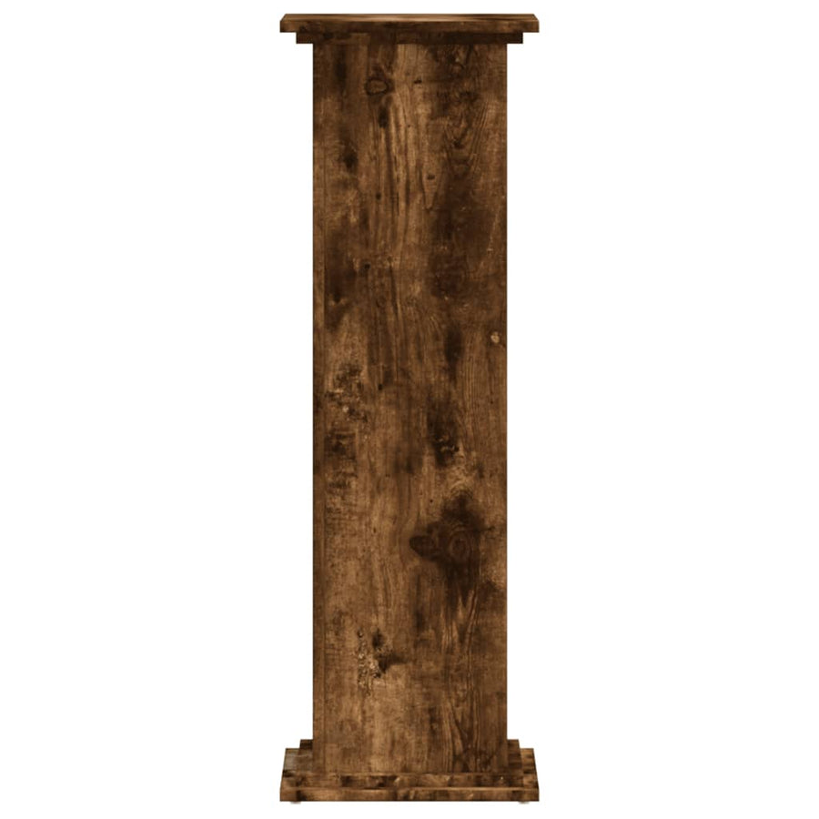 Plantenstandaard 33x33x100 cm bewerkt hout gerookt eikenkleurig