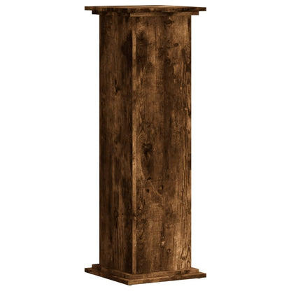 Plantenstandaard 33x33x100 cm bewerkt hout gerookt eikenkleurig