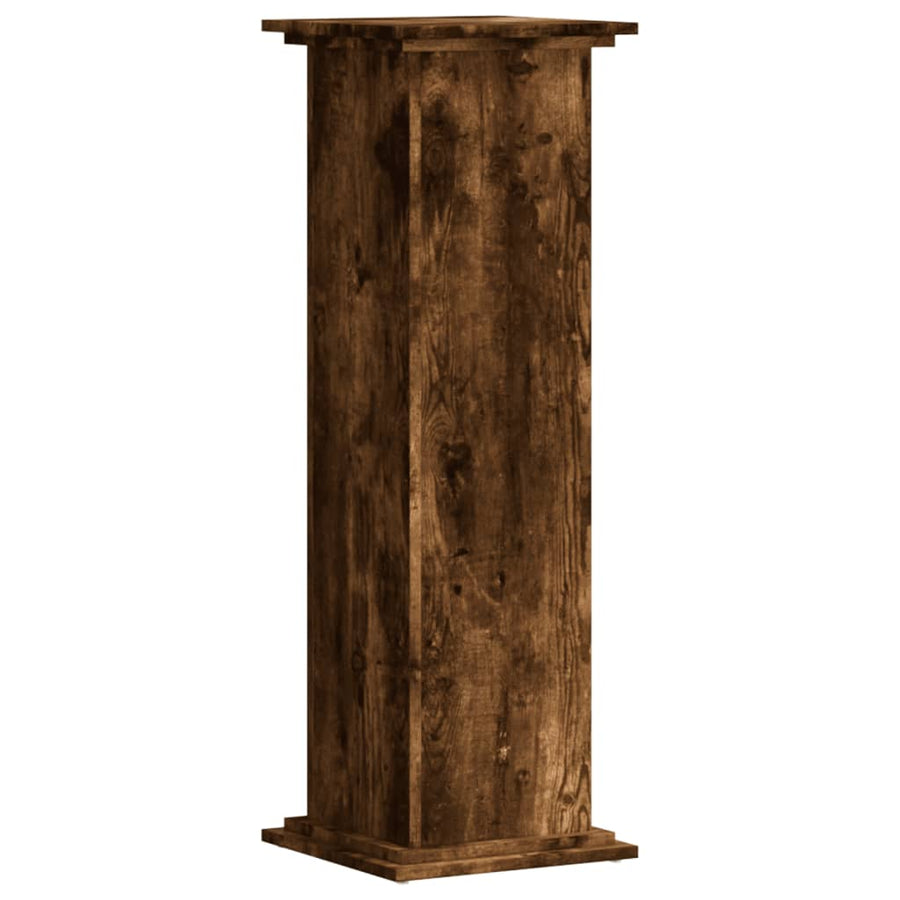 Plantenstandaard 33x33x100 cm bewerkt hout gerookt eikenkleurig