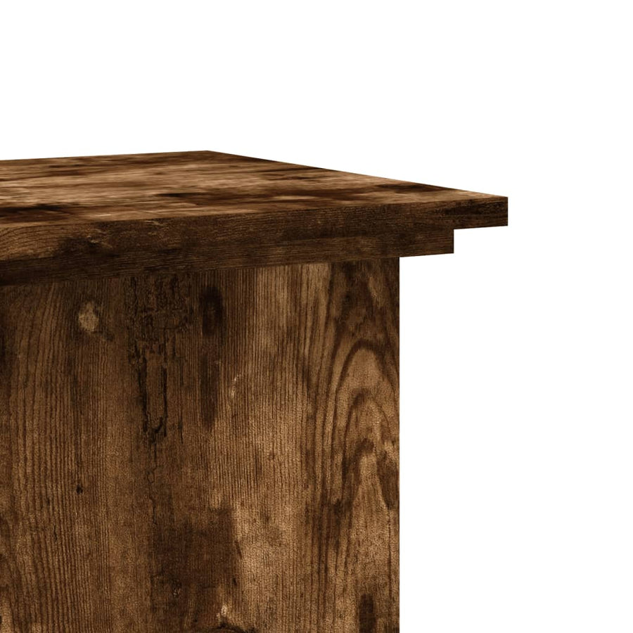 Plantenstandaard 33x33x100 cm bewerkt hout gerookt eikenkleurig
