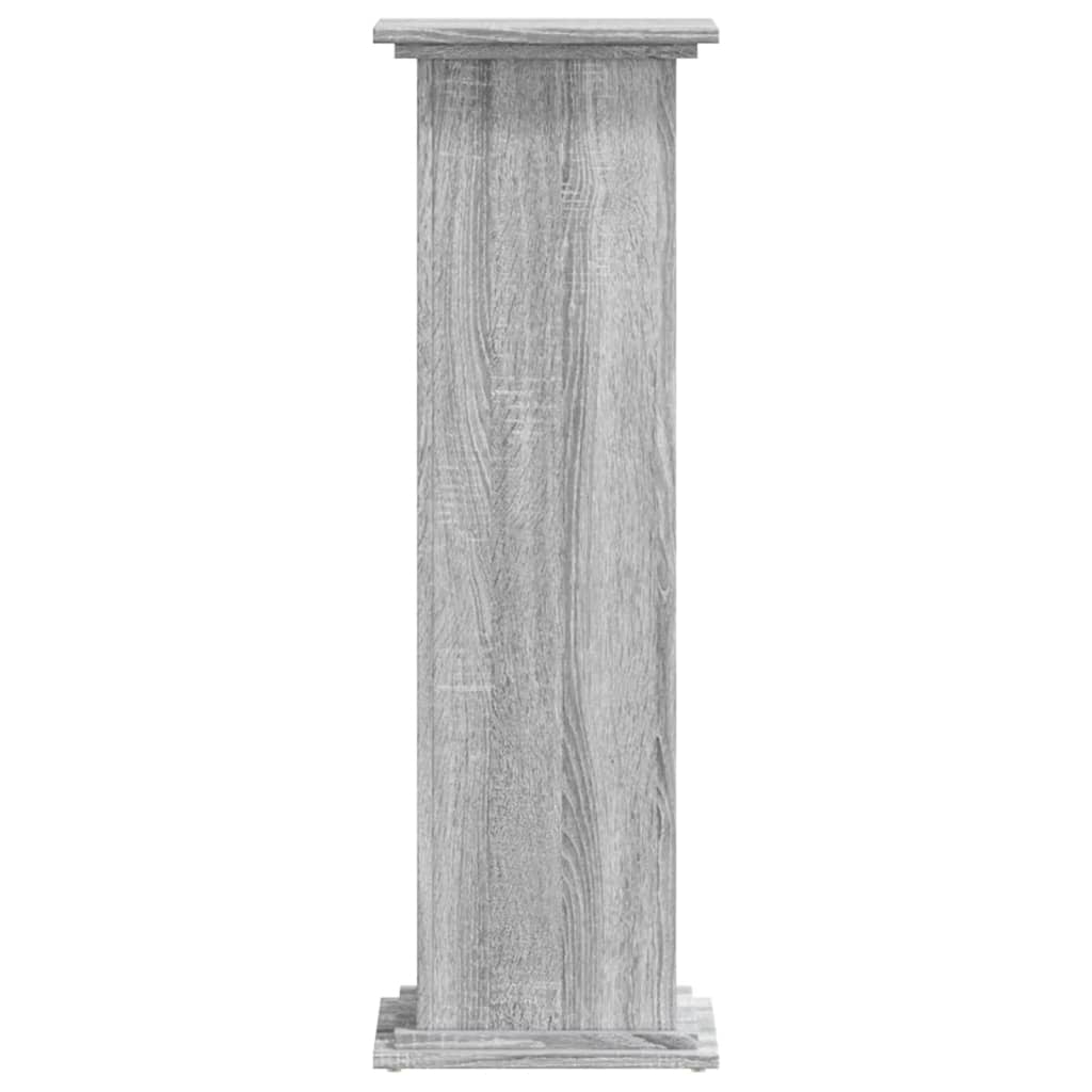 Plantenstandaard 33x33x100 cm bewerkt hout grijs sonoma eiken