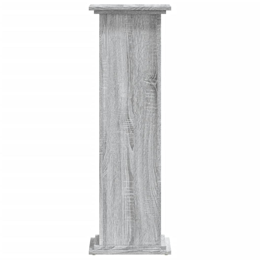 Plantenstandaard 33x33x100 cm bewerkt hout grijs sonoma eiken