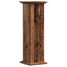 Plantenstandaard 33x33x100 cm bewerkt hout oud houtkleurig