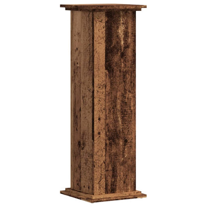 Plantenstandaard 33x33x100 cm bewerkt hout oud houtkleurig