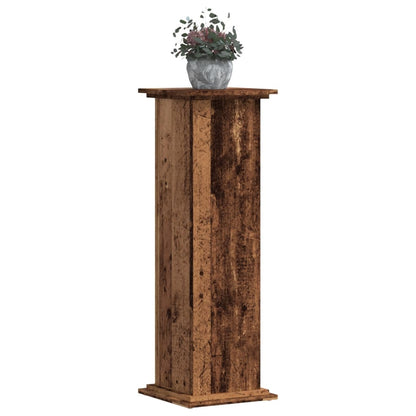 Plantenstandaard 33x33x100 cm bewerkt hout oud houtkleurig