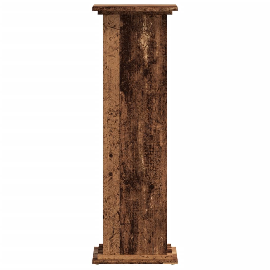 Plantenstandaard 33x33x100 cm bewerkt hout oud houtkleurig