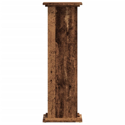 Plantenstandaard 33x33x100 cm bewerkt hout oud houtkleurig