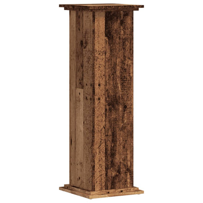 Plantenstandaard 33x33x100 cm bewerkt hout oud houtkleurig