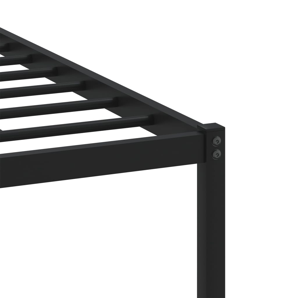 Bedframe met hoofdbord metaal gerookt eikenkleurig 75x190 cm