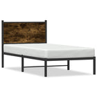 Bed frame without mattress metal smoked oak-colored 80x200 cm