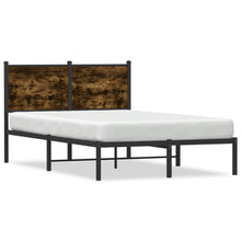 Bedframe met hoofdbord metaal gerookt eikenkleurig 120x200 cm