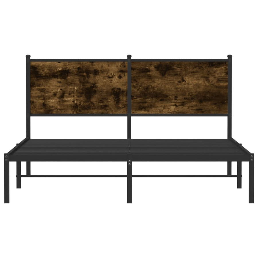 Bedframe zonder matras metaal gerookt eikenkleurig 137x190 cm