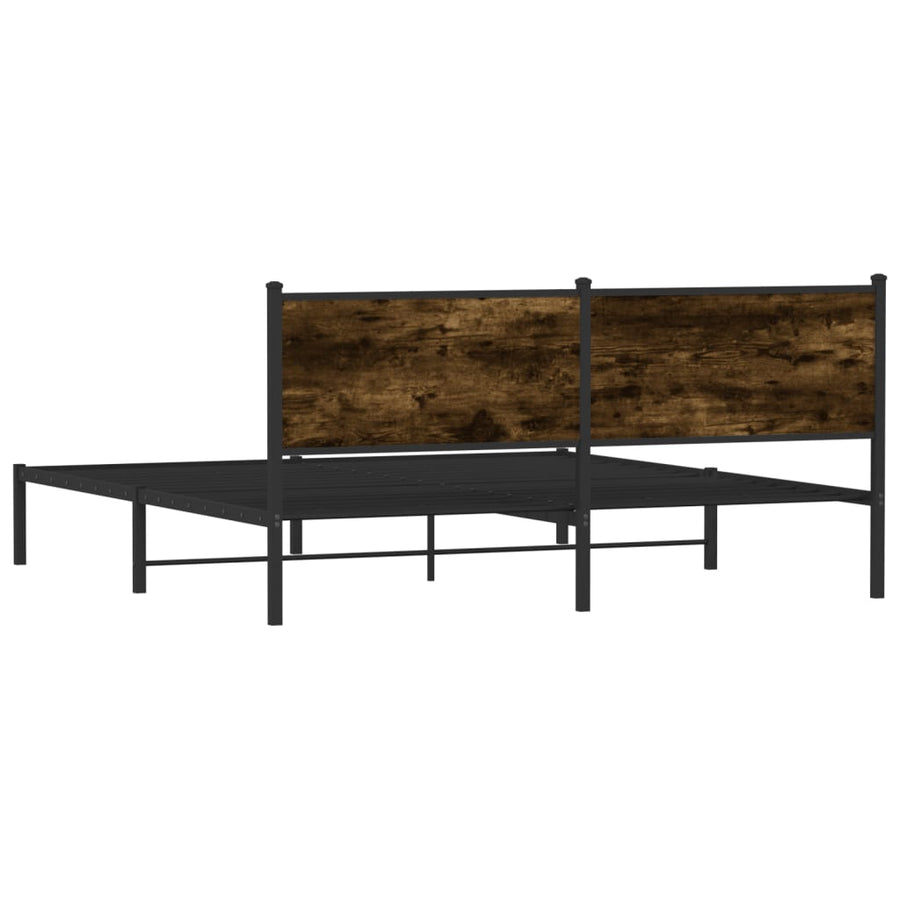 Bedframe met hoofdbord metaal gerookt eikenkleurig 183x213 cm
