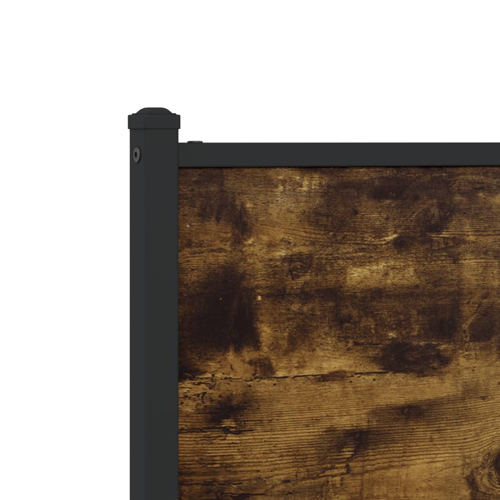 Bedframe met hoofdbord metaal gerookt eikenkleurig 193x203 cm