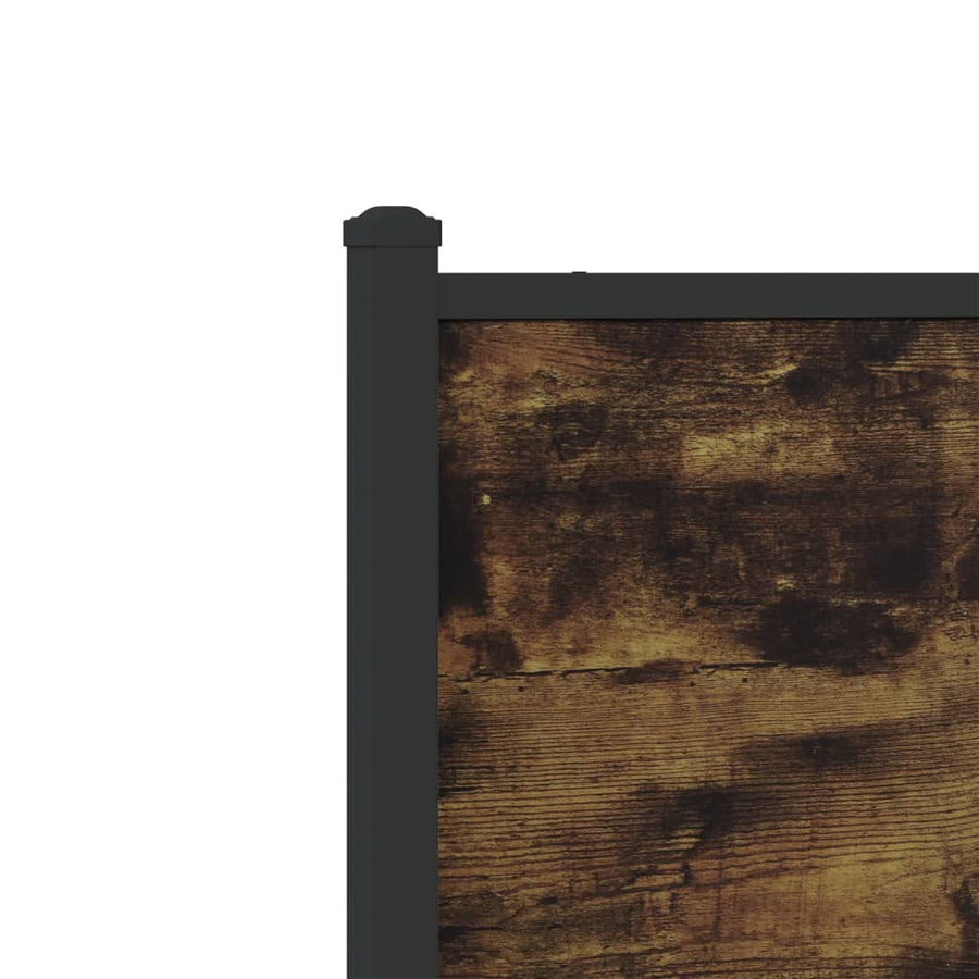 Bedframe hoofd- en voeteneinde metaal gerookt eiken 107x203 cm
