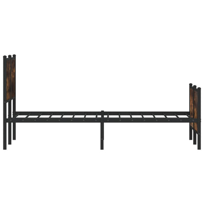 Bedframe hoofd- en voeteneinde metaal gerookt eiken 120x190 cm