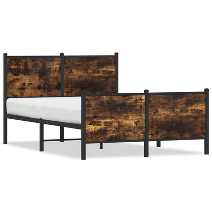 Bedframe hoofd- en voeteneinde metaal gerookt eiken 120x190 cm