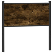 Hoofdbord 75 cm bewerkt hout staal gerookt eiken