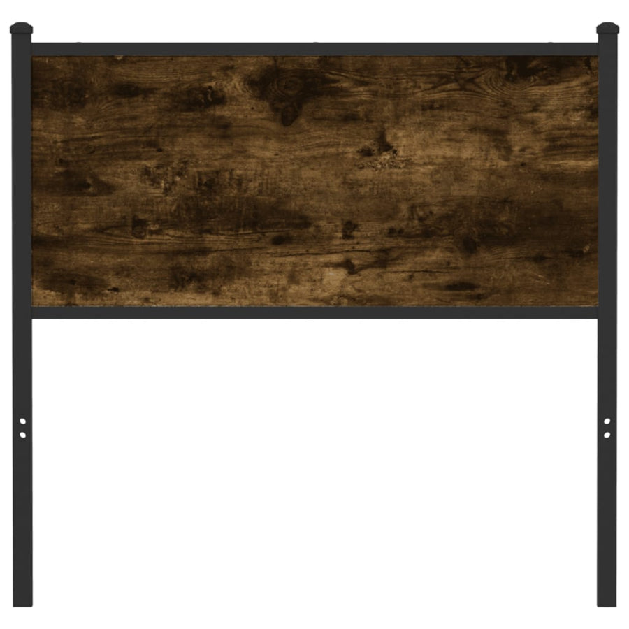 Hoofdbord 75 cm bewerkt hout en staal gerookt eikenkleurig