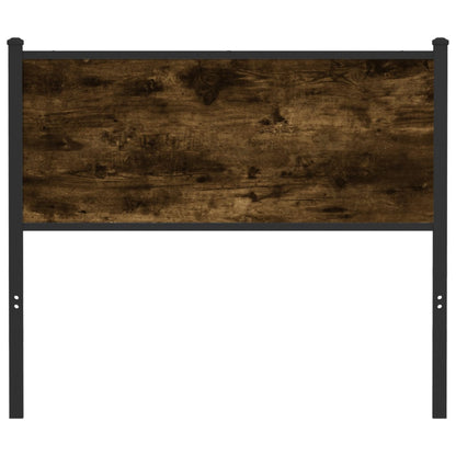 Hoofdbord 100 cm bewerkt hout en staal gerookt eikenkleurig
