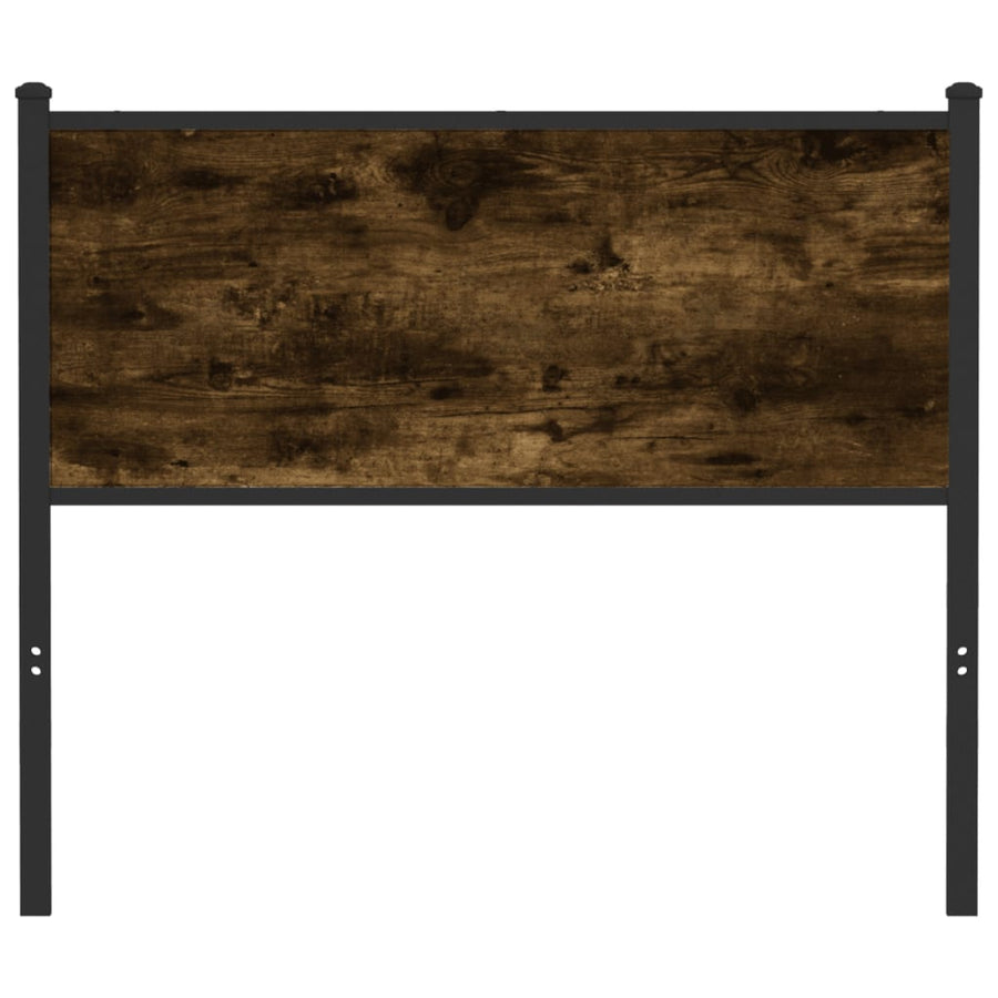 Hoofdbord 100 cm bewerkt hout en staal gerookt eikenkleurig