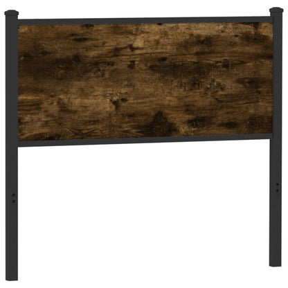 Hoofdbord 100 cm bewerkt hout en staal gerookt eikenkleurig