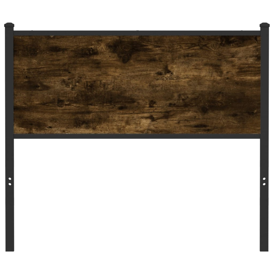 Hoofdbord 107 cm bewerkt hout en staal gerookt eikenkleurig