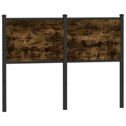 Hoofdbord 120 cm bewerkt hout staal gerookt eiken