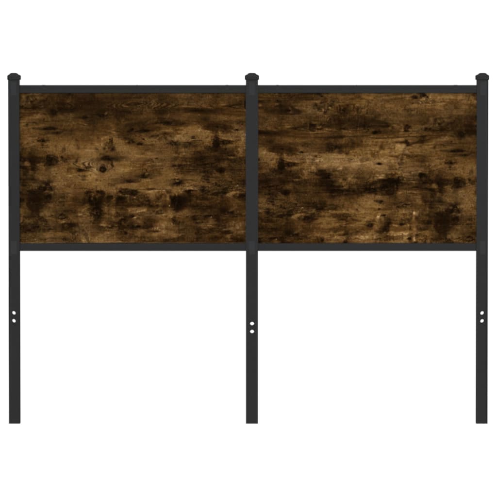 Hoofdbord 120 cm bewerkt hout en staal gerookt eikenkleurig