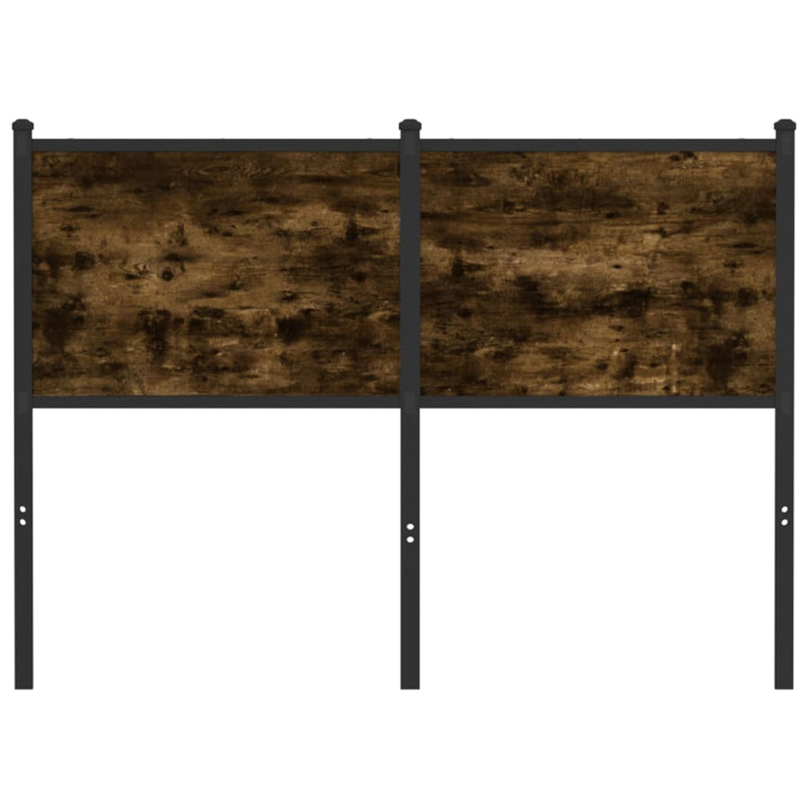Hoofdbord 120 cm bewerkt hout en staal gerookt eikenkleurig