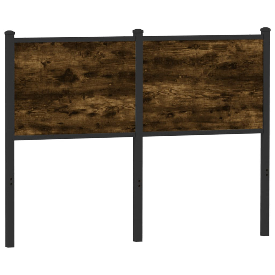 Hoofdbord 120 cm bewerkt hout en staal gerookt eikenkleurig