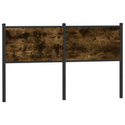 Hoofdbord 140 cm bewerkt hout staal gerookt eiken