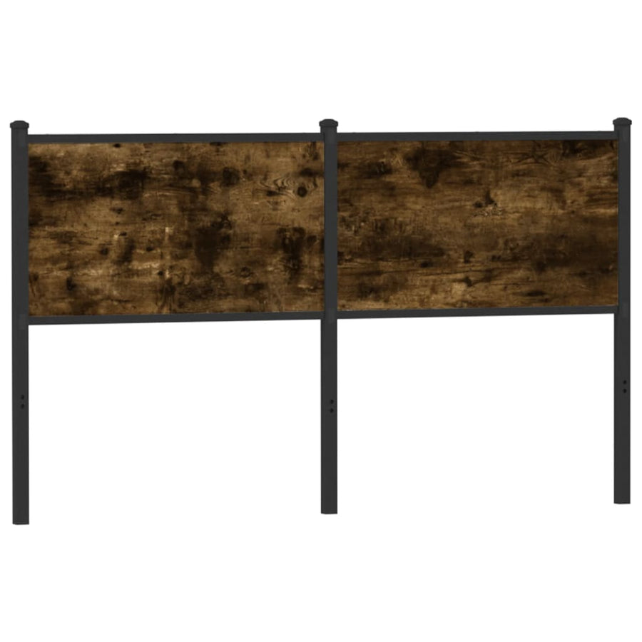 Hoofdbord Bewerkt Hout En Staal Kleurig 140 cm Gerookt eiken
