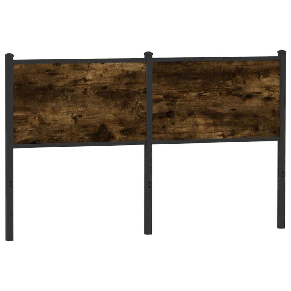 Hoofdbord Bewerkt Hout En Staal Kleurig 140 cm Gerookt eiken