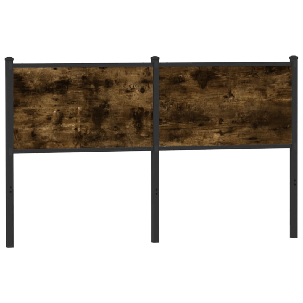 Hoofdbord Bewerkt Hout En Staal Kleurig 150 cm Gerookt eiken