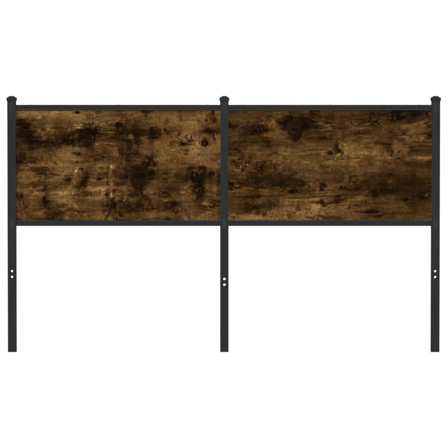 Hoofdbord Bewerkt Hout En Staal Kleurig 150 cm Gerookt eiken
