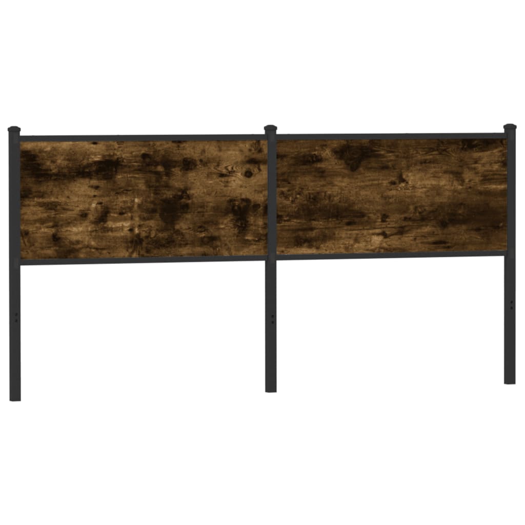 Hoofdbord Bewerkt Hout En Staal Kleurig 160 cm Gerookt eiken