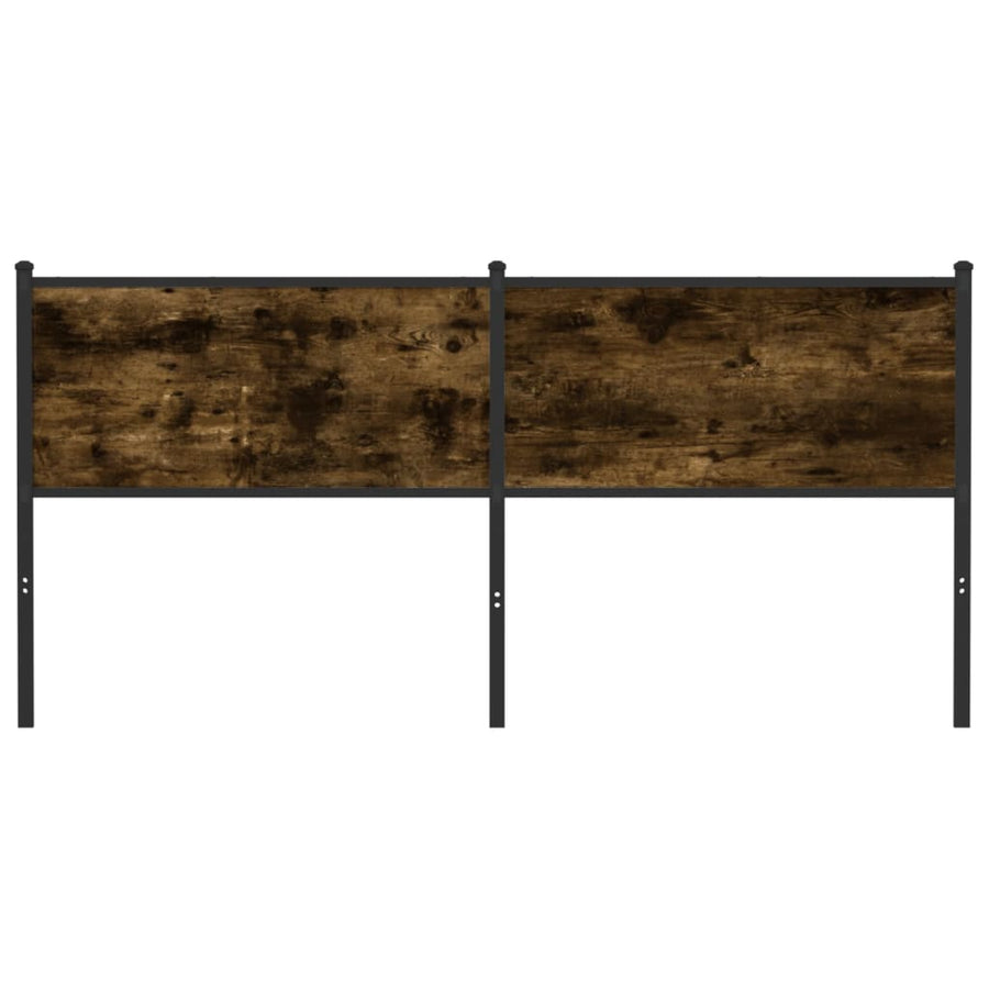 Hoofdbord Bewerkt Hout En Staal Kleurig 160 cm Gerookt eiken