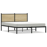 Bedframe 140x200 cm metaal sonoma eiken