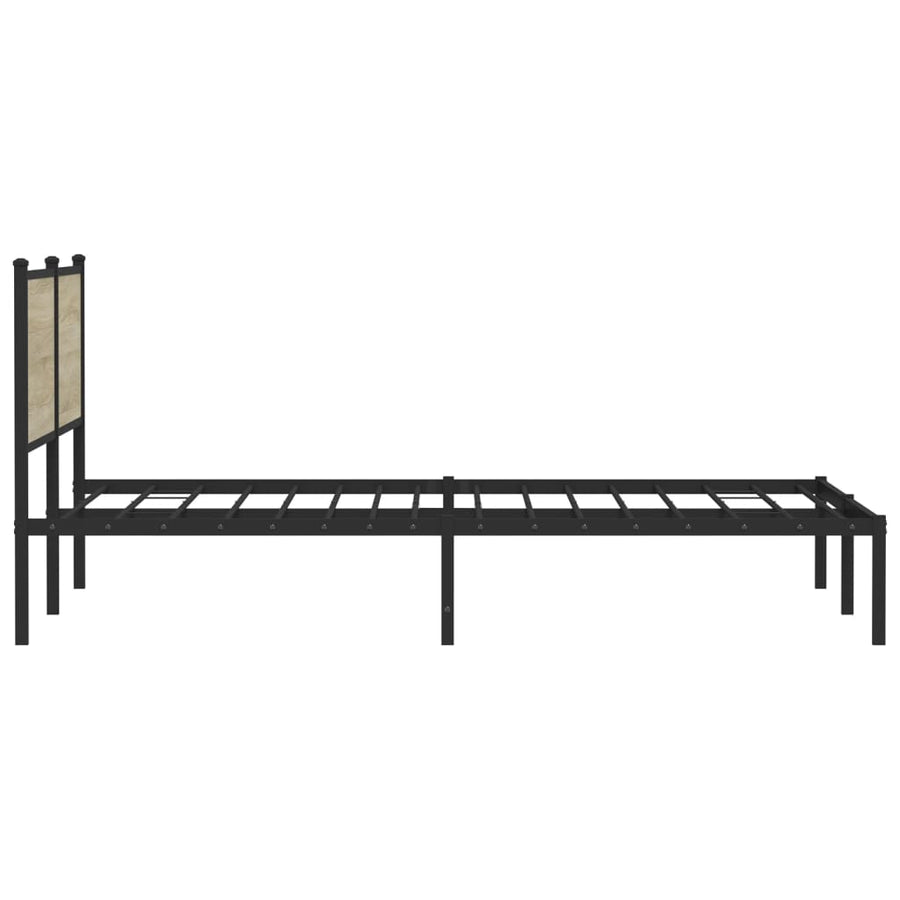 Bedframe met hoofdbord metaal sonoma eikenkleurig 183x213 cm