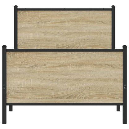 Bedframe hoofd- en voeteneinde metaal sonoma eiken 80x200 cm