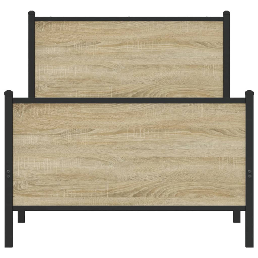 Bedframe hoofd- en voeteneinde metaal sonoma eiken 80x200 cm